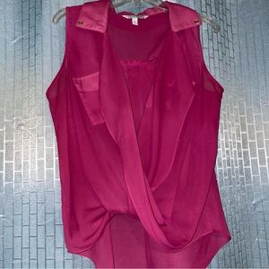 Pretty Magenta Chiffon Top